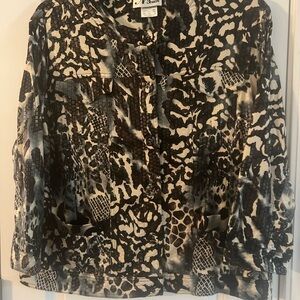 Animal Print Button-Up Blazer